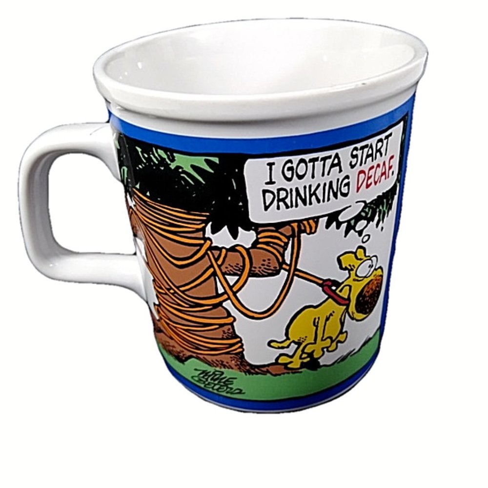 Mother Goose & Grimm I Gotta Start Drinking Decaf Vtg Coffee Cup Mug 1988